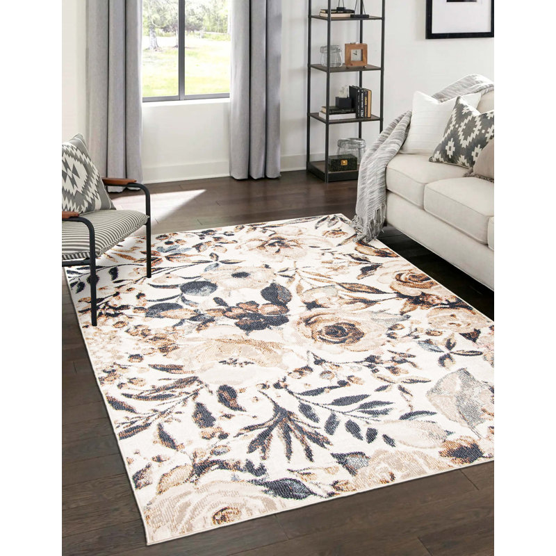 Tapis ivoire Rosette, Rectangle de 5 pi x 8 pi