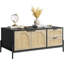 Table basse Mid-Century moderne avec 4 tiroirs et tablette de rangement ouverte