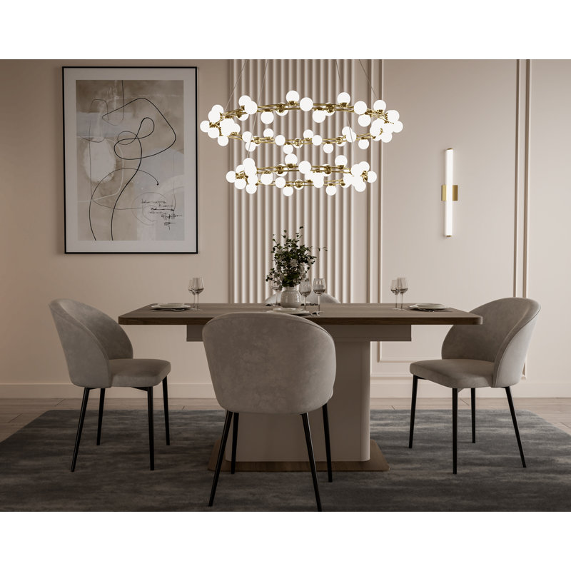 Andia 90 cm Extendable Rectangular Dining Table, 76.4cm H x 90cm W x 160cm L, Brown