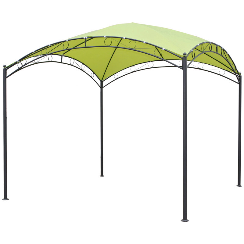 Pavillon de jardin permanent en métal L 10 pi. D Tente de réception en acier, Herbe verte