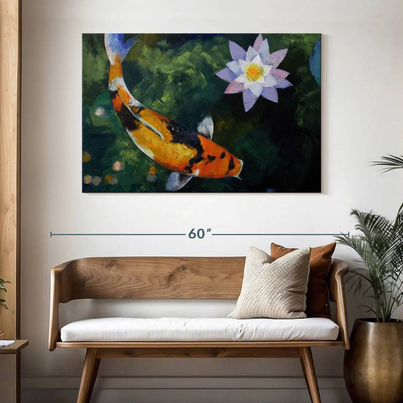Brama Showa Koi et nénuphar, H 32 po x l 48 po