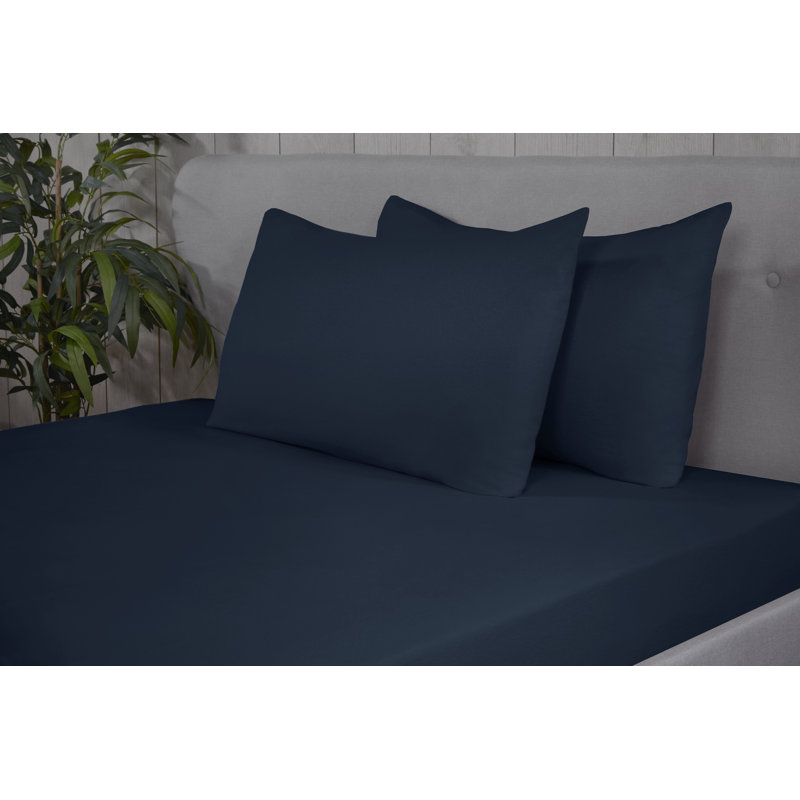 Felita Flannel Machine Woven Pillowcase - Set of 2, Navy