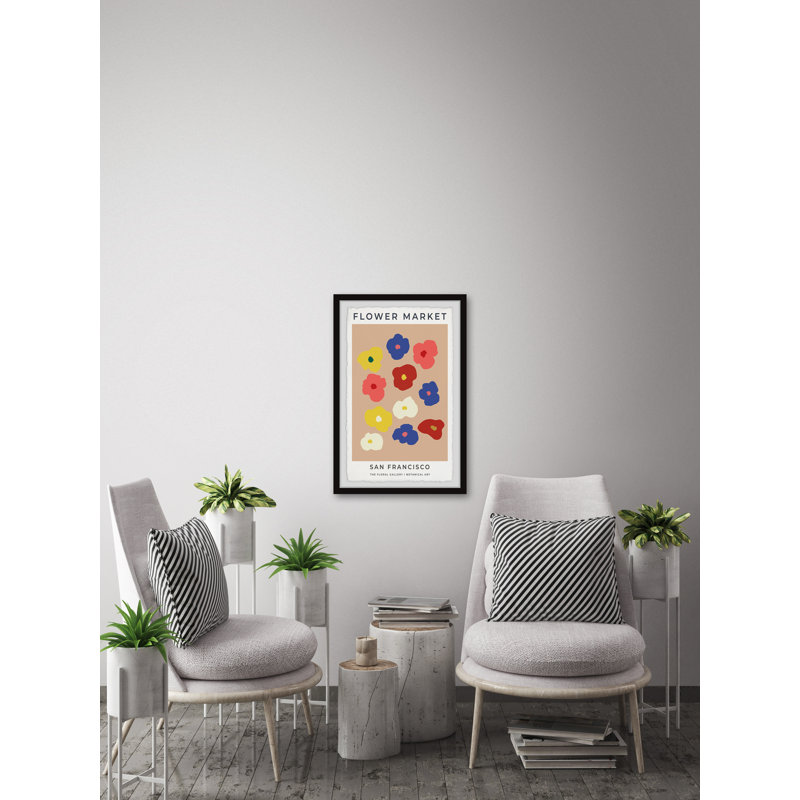 Flower Market San Francisco 1 Piece Single Picture Frame Wall Art, 45cm H x 38cm W