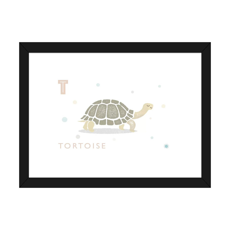 " Tortoise ", Black Framed Paper, White, 16" H x 24" W x 1" D