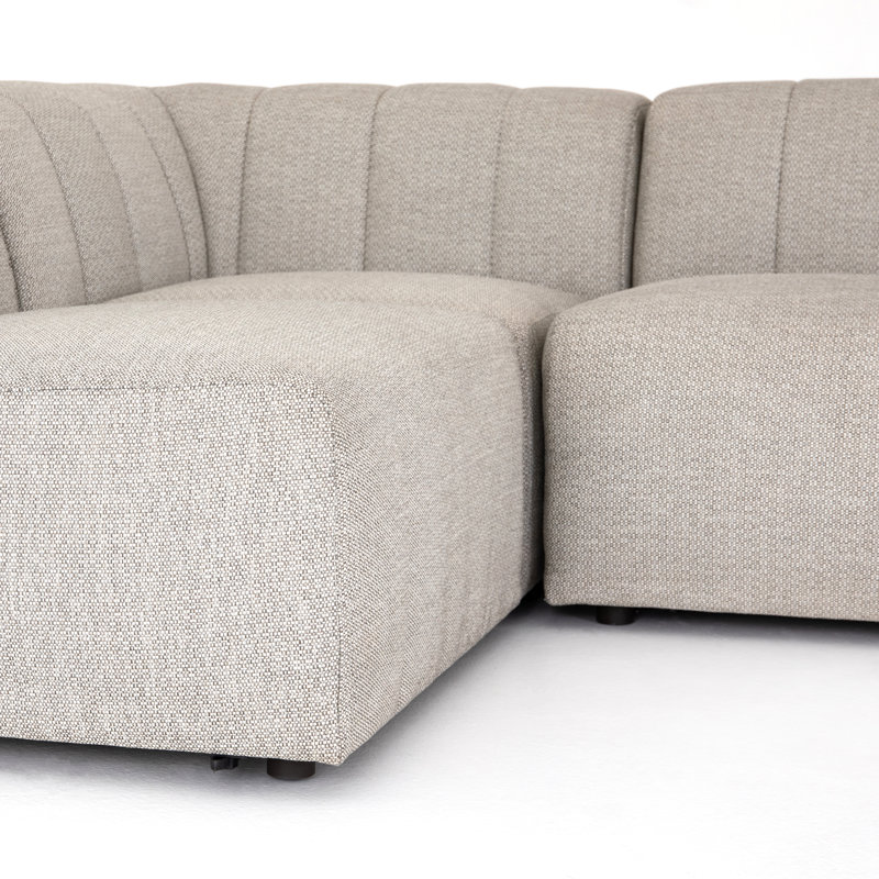 Canapé modulaire d'extérieur 4 pièces Nedra, Bois de frêne faye