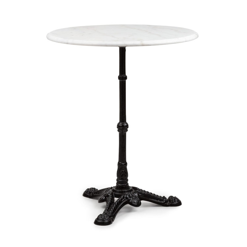 Patras Round Iron Outdoor Bistro Table - 60 cm W 60 cm D, White