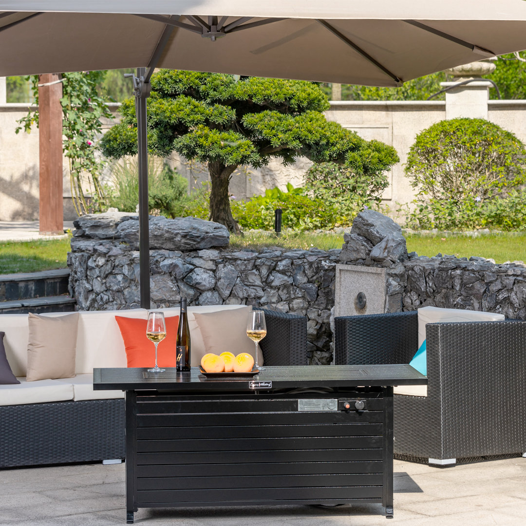 Orren Ellis Goldstein 24" H x 56.7" W Aluminum Propane Outdoor Fire Pit Table | Wayfair
