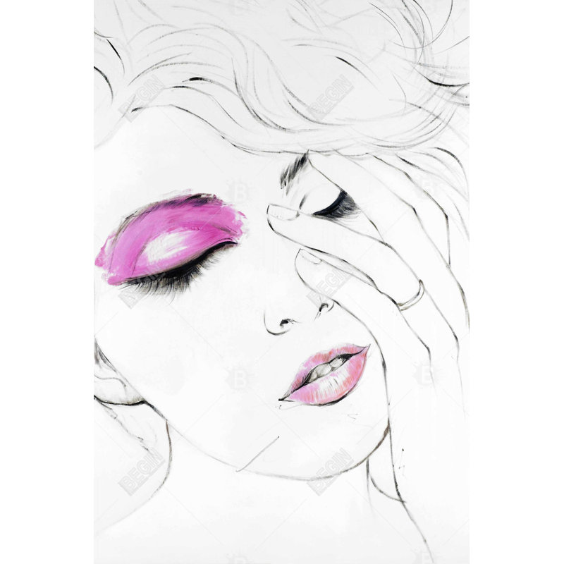 " Pink Makeup ", 36" H x 24" W