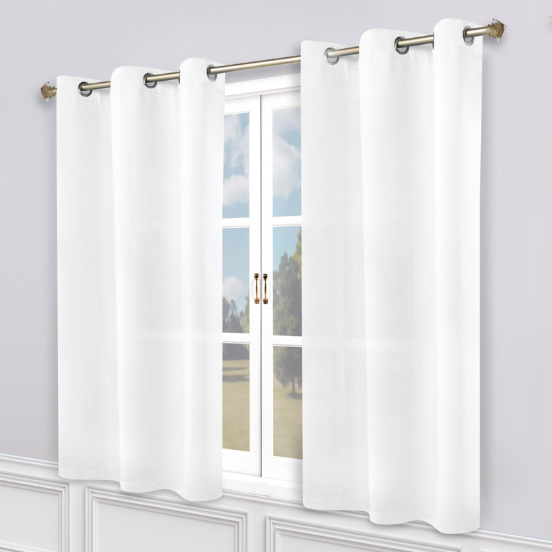 Paire de rideaux obscurcissant avec œillets Millendon, Blanc neige, L 42 po x L 63 po