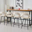 Swivel Upholstered Bar Stool with Iron Frame-449524776