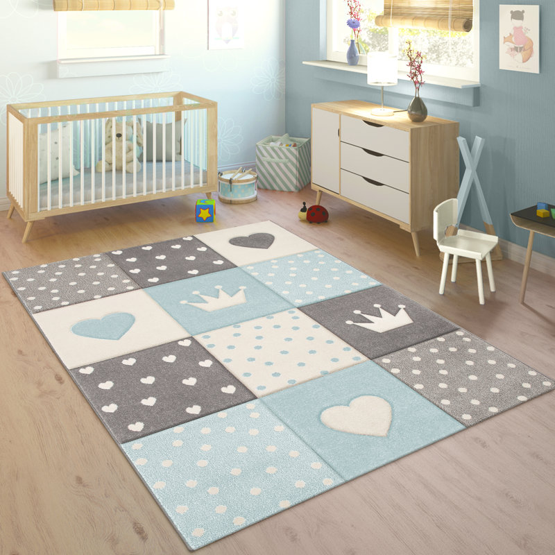 Alegria Flatweave Blue/Grey Rug, Rectangle 120 x 170cm