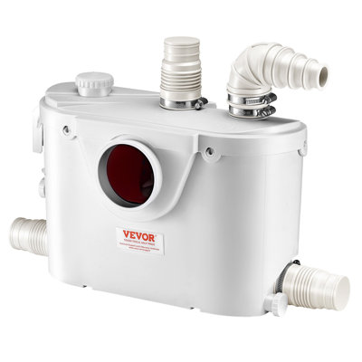 Macerator Pump, 500W, 29 GPM Flow, 26 Ft/8 M Head, Macerator Sewerage Toilet Pump With 4 Water Inlets, Waste Water Disposal Upflush Machine For Toilet, Basement, Shower, Sink, Laundry, Bathtub