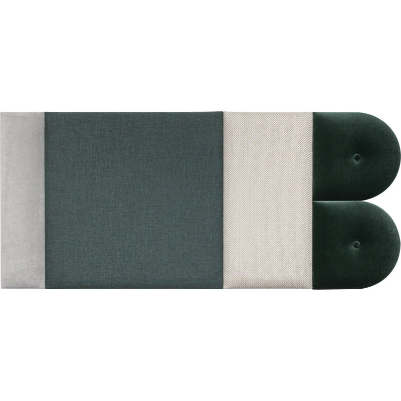 Malwae 23.6"" x 53.1"" Upholstered Wall Paneling in Grey/Green