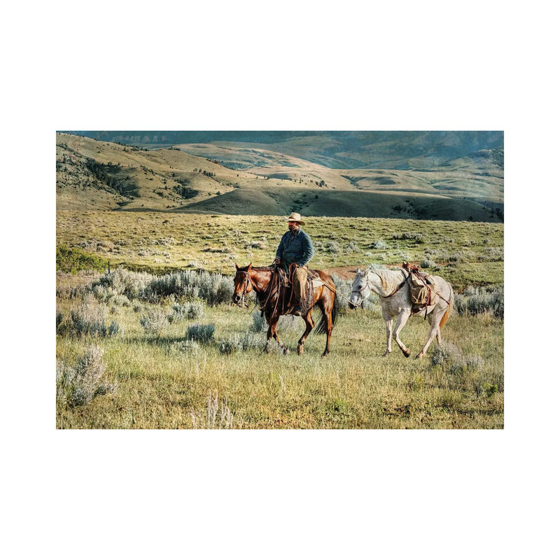 Headed To Mend Fence by Rhonda Thompson - Wrapped Canvas Print, 20.32cm H x 30.48cm W x 1.91cm D