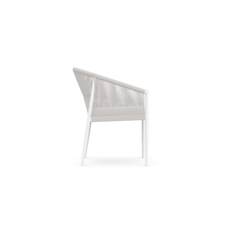Catalina Armchair with Cushion, Matte White Frame/Sand Cushion