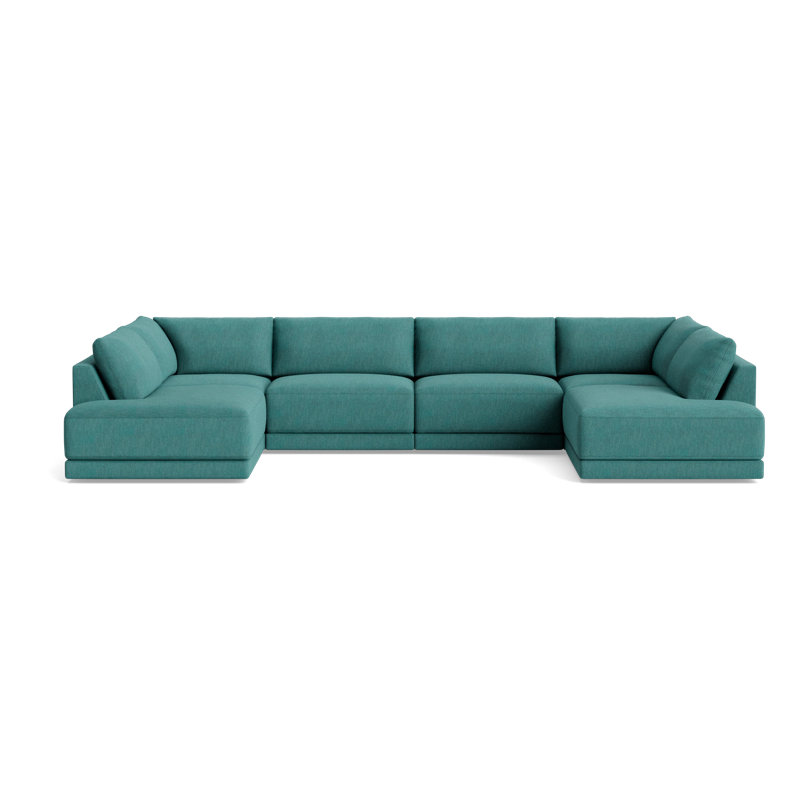 Eva Sectional, Performance Weave - Spruce