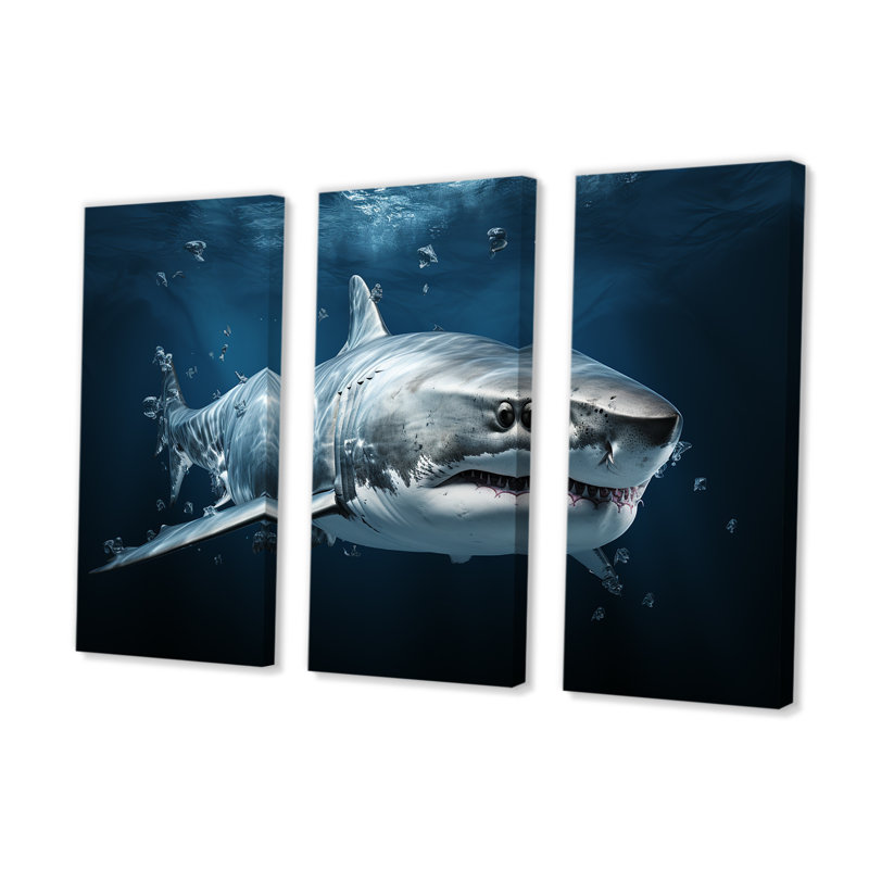 «Oceans Blue Ghost Shark», ensemble d'art sur toile, H 40 po x l 60 po