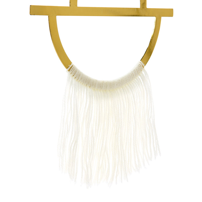 Geometric Metal Wall Hanging with Tassel