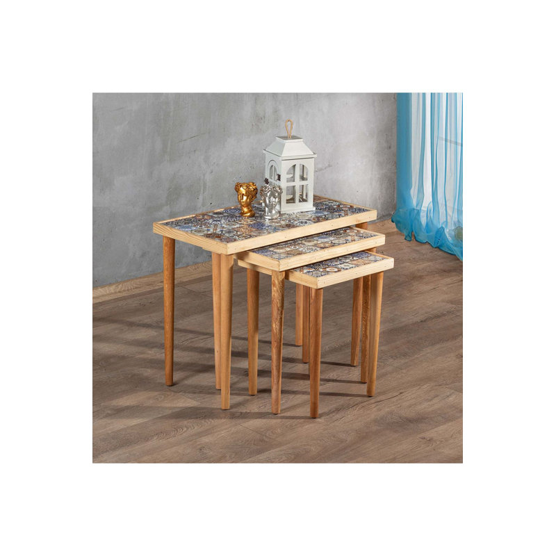 Ensemble de 3 tables gigognes Minimalist, Naturel