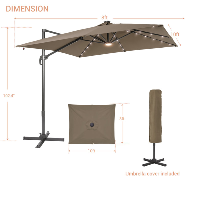 Parasol 120 po Roselinde, Taupe