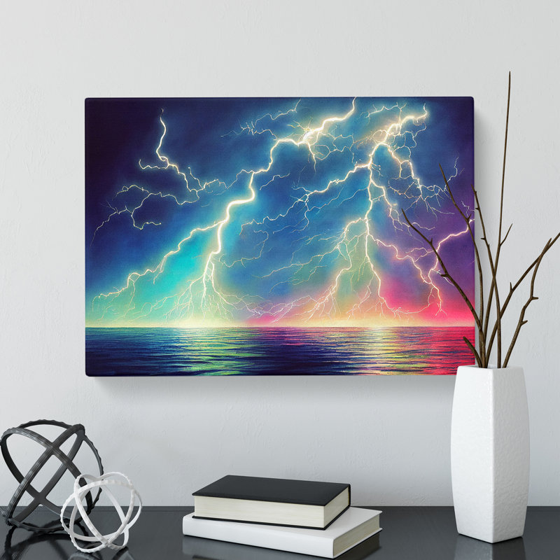 Lightning In Watercolour Vol.4 - Wrapped Canvas, 35cm H x 50cm W x 3cm D