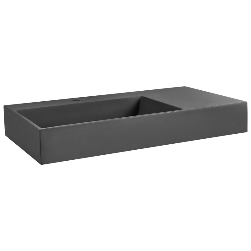 Wall Hung Basin CUSCO, Black, 900cm H x 480cm W x 130cm D