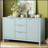 U_STYLE Wave-Design Sideboard With 3 Adjustable Shelves, 3 Drawers, And Soft-Close Doors For Versatile Storage And Display