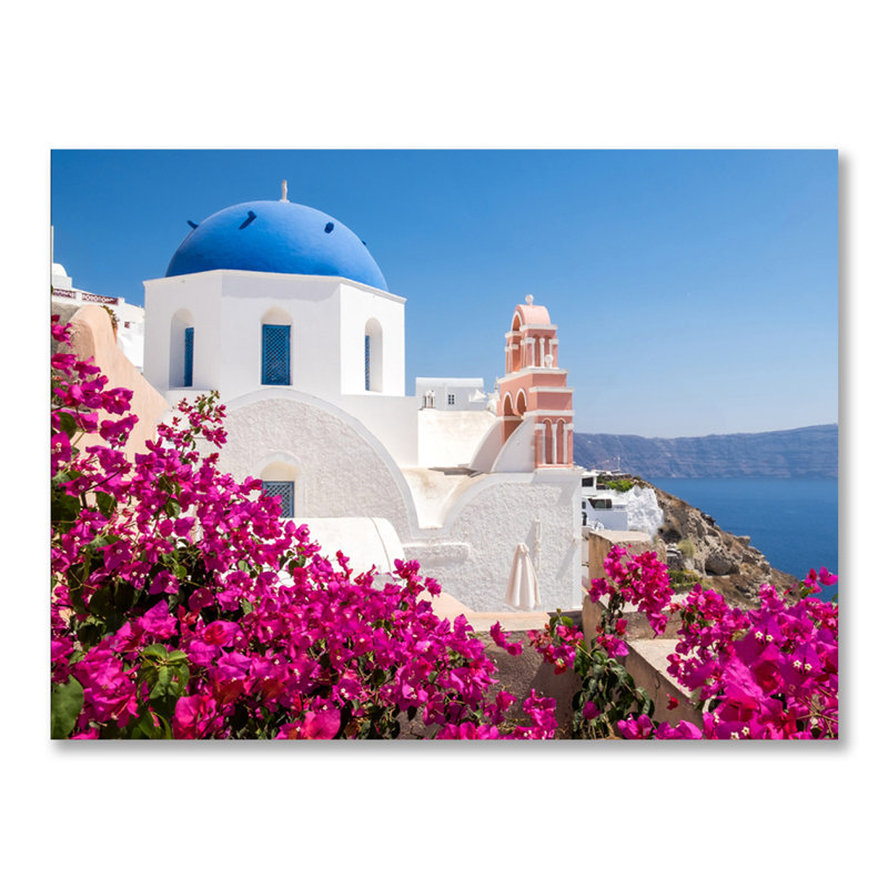 Santorini Summer - Unframed Print, 16" H x 20" W x 1.50" D, Aluminum