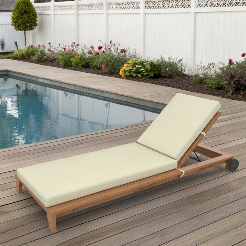 Amala Sunbrella® Outdoor Chaise Lounge Cushion, 22" x 24"/24.5" x 52.5", Canvas Canvas Sunbrella® Canvas