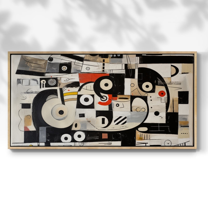Abstrait, série CCL XXV III, toile tendue avec châssis, prête à être accrochée, Naturel, H 17 po x l 33 po