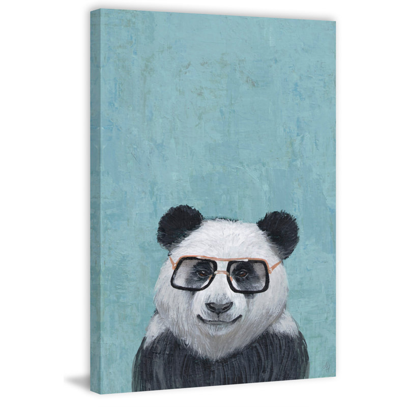 Studious Panda - Wrapped Canvas Painting, 30cm H x 20cm W