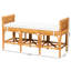 Banc moderne de style bohème moderne, bordures surélevées, une tablette ouverte, coussin rembourré en tissu rembourré en mousse amovible, ornements tissés, brun et blanc, largeur 48 po, profondeur 17,5 po, hauteur 26 po, style 23 lb