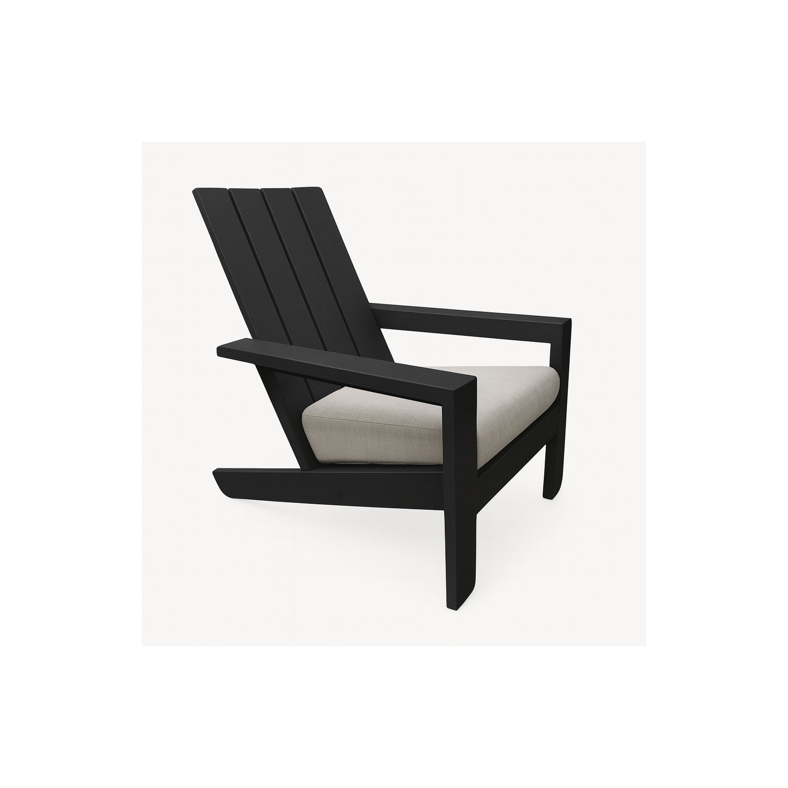 Rhys Aluminum Adirondack with Sunbrella Cushion, Black