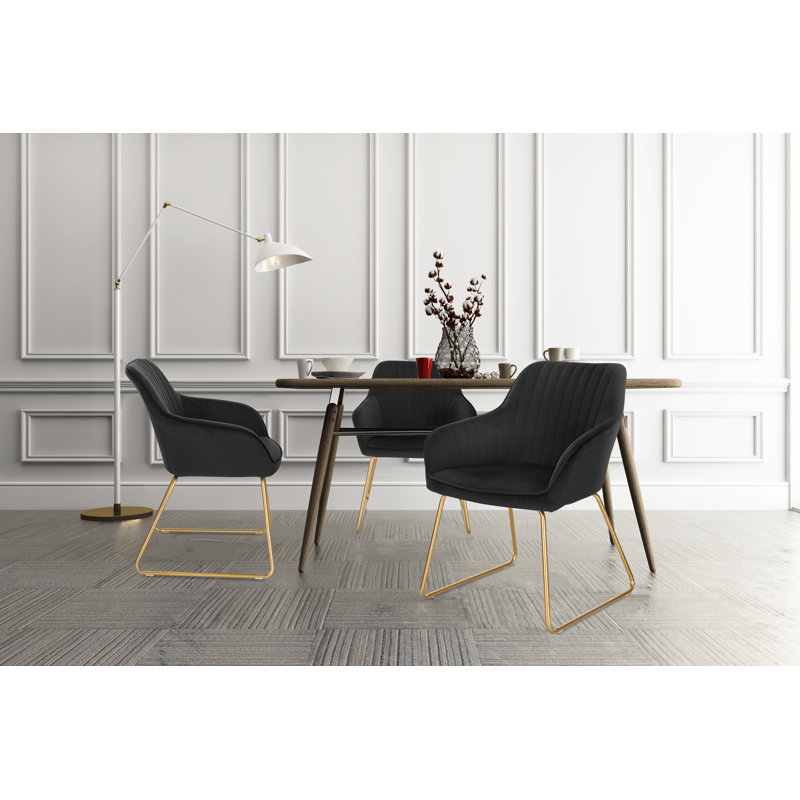 Gepolsterter Esszimmerstuhl Renard, Black