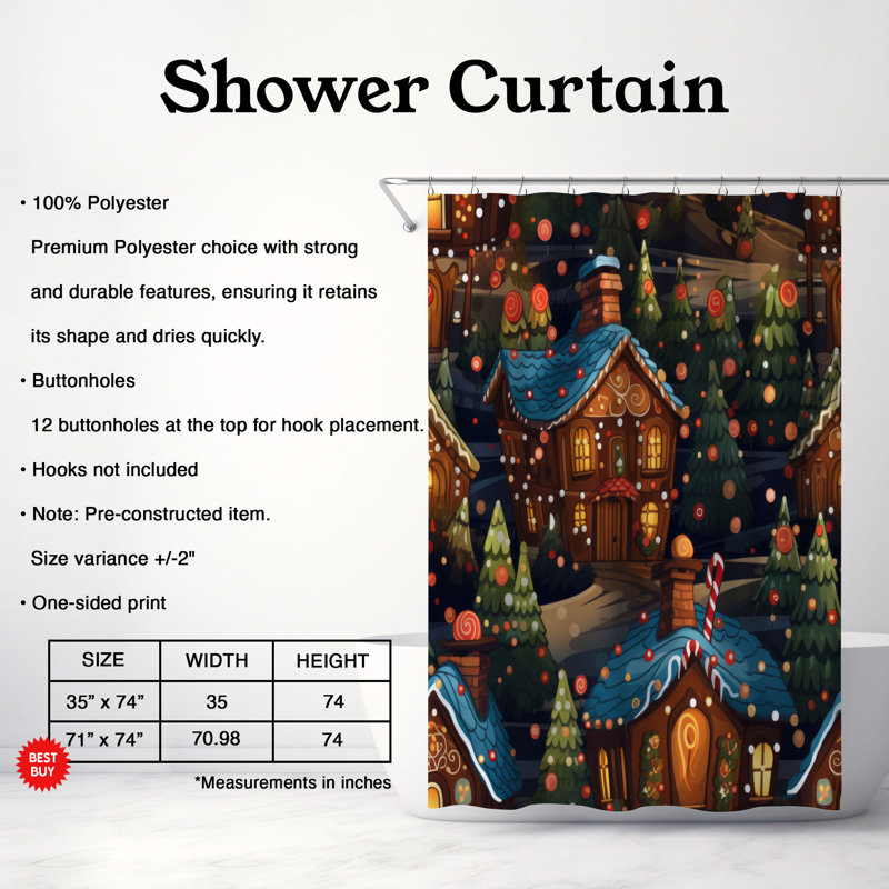 Rideau de douche Candy Fantasy - Premium, H 74 po x l 71 po
