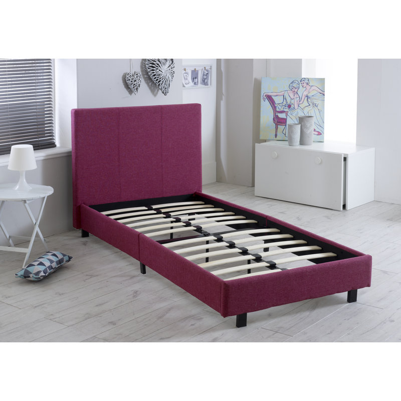 Morano Upholstered Bed with Mattress, Single (3'), Memory King, Fuscia