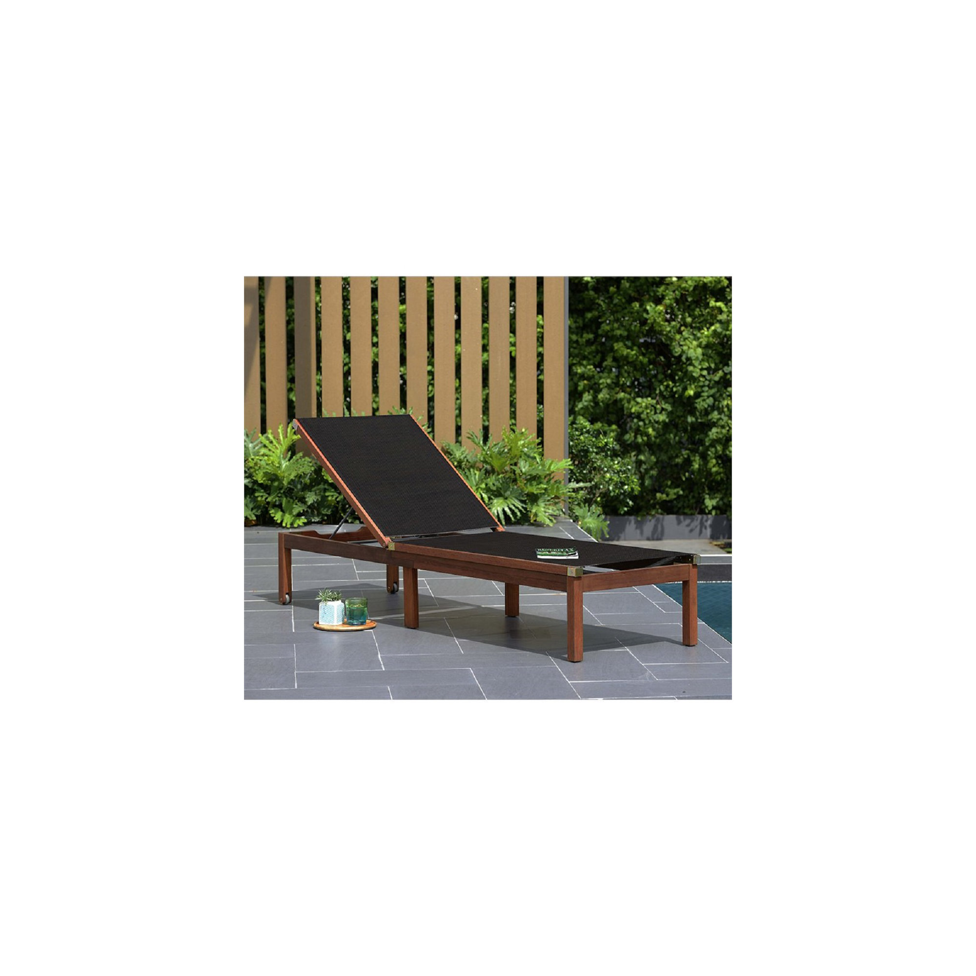 Medrano 23.5'' Outdoor Aluminum Chaise Lounge, Black