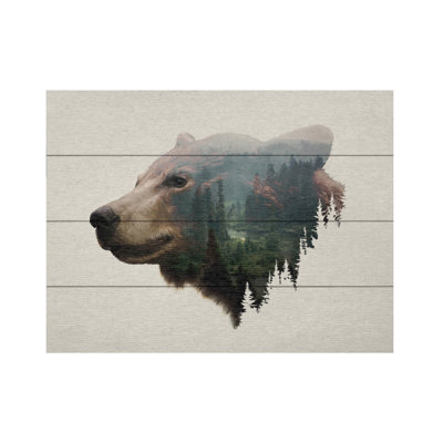 Art à lattes en bois «Pacific Northwest Black Bear» de Davies Babies