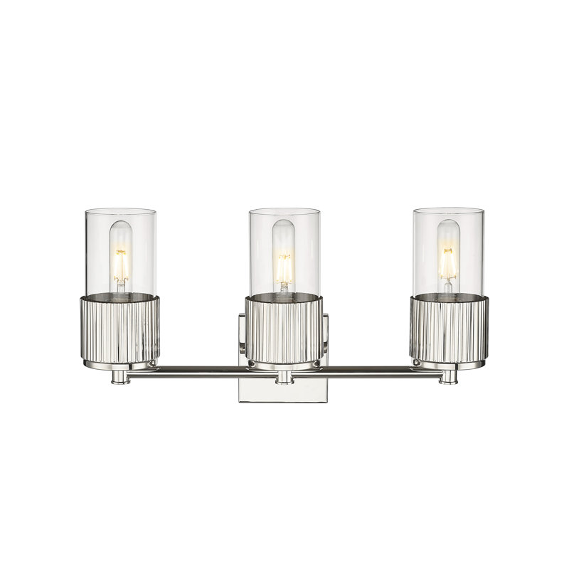 Éclairage pour meuble-lavabo mural 3 lumières Bolivar, Transparent, Nickel poli