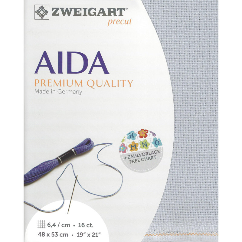 Prédécoupé Zweigart Aida 3251/713 gris acier, Gris acier