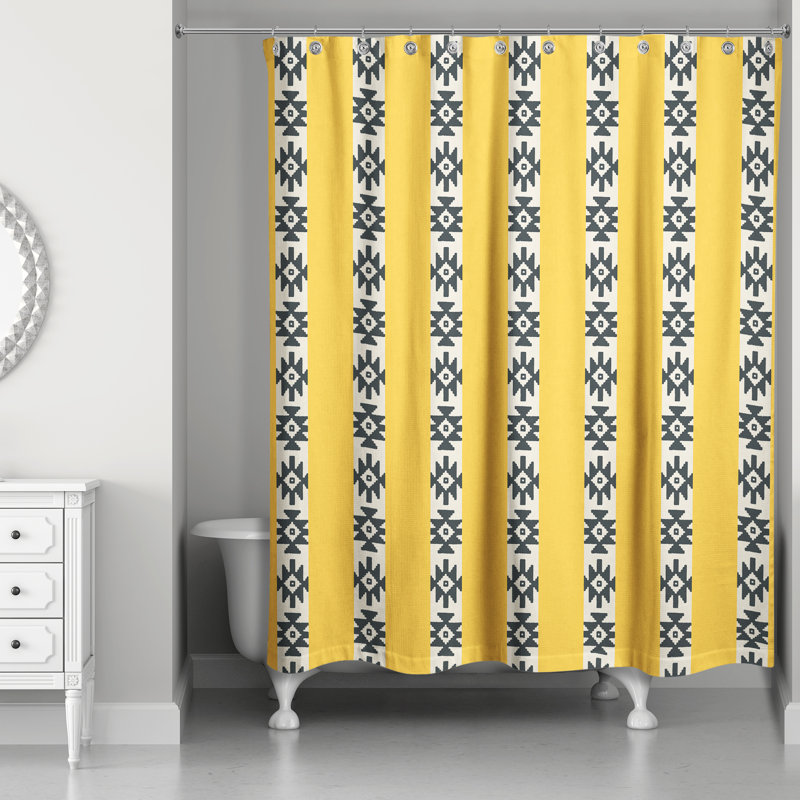Rideau de douche simple Southwestern, Jaune