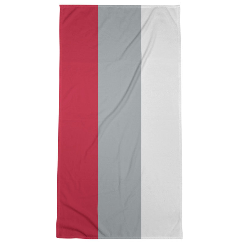 Beach Towel, Gray/White/Red