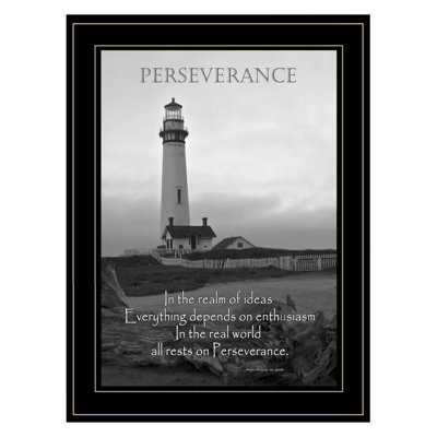 Perseverance (niveaux de gris), art mural encadré pour salon, décoration murale pour la maison