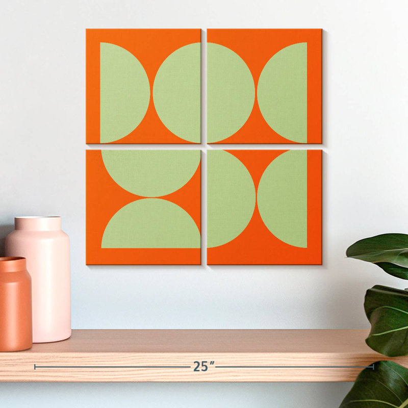 Collage demi-cercles Avery Mid-Century I, H 18 po x l 18 po