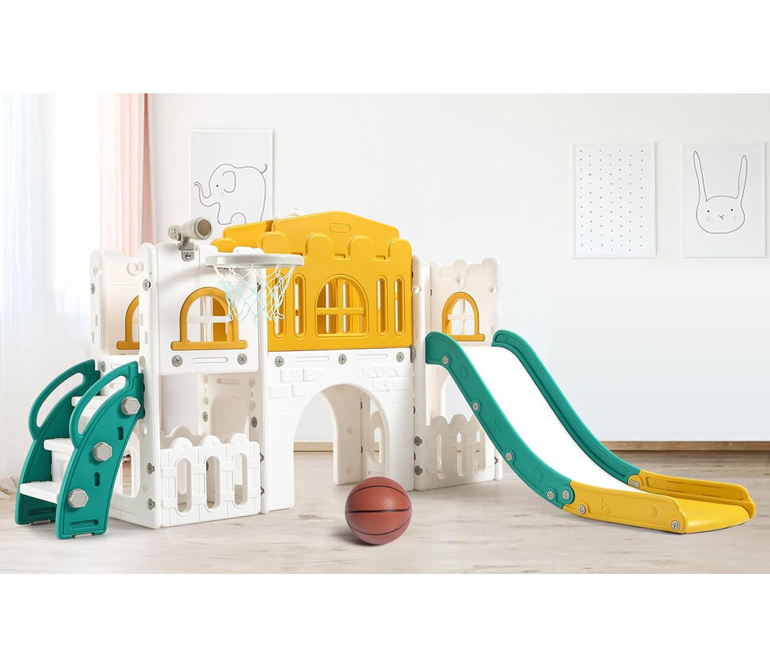 8-in-1 Toddler Climbing Frame with Slide, Indoor Jungle Gym for Ages 1-3