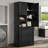 Tall Storage Cabinet With Adjustable Shelves, Large Flip-Out Basket & Enclosed Cabinets – Perfect For Bathroom, Living Room, Or Office, MDF Material With Aluminum Alloy Handles-2128870899