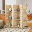 Paravent avec 3 tablettes, écran en bois pliant 67 po, écran d'intimité à 5 panneaux pour la chambre à coucher-728446849-728446851-728446969