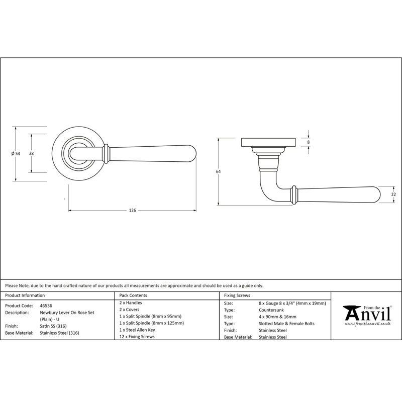 Door Handle, Satin Marine