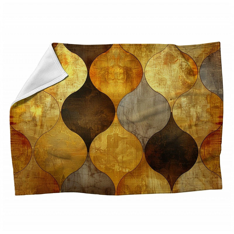 Abstract Shape Visual Machine Printed Throw Blanket, Throw