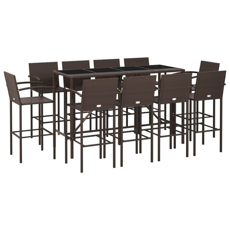 Darcus Bar Set with Stools, Brown